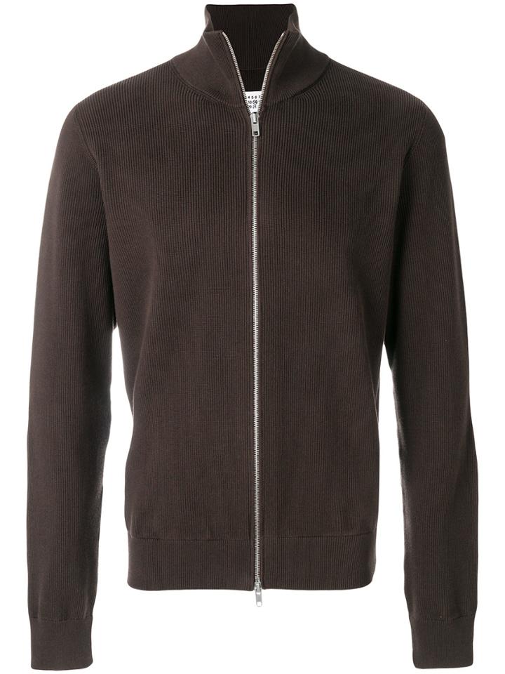 Maison Margiela Zipped Fitted Sweater - Brown