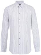 Dolce & Gabbana Brand Striped Printed Shirt - White