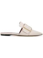 Bally Buckled Front Mules - Neutrals