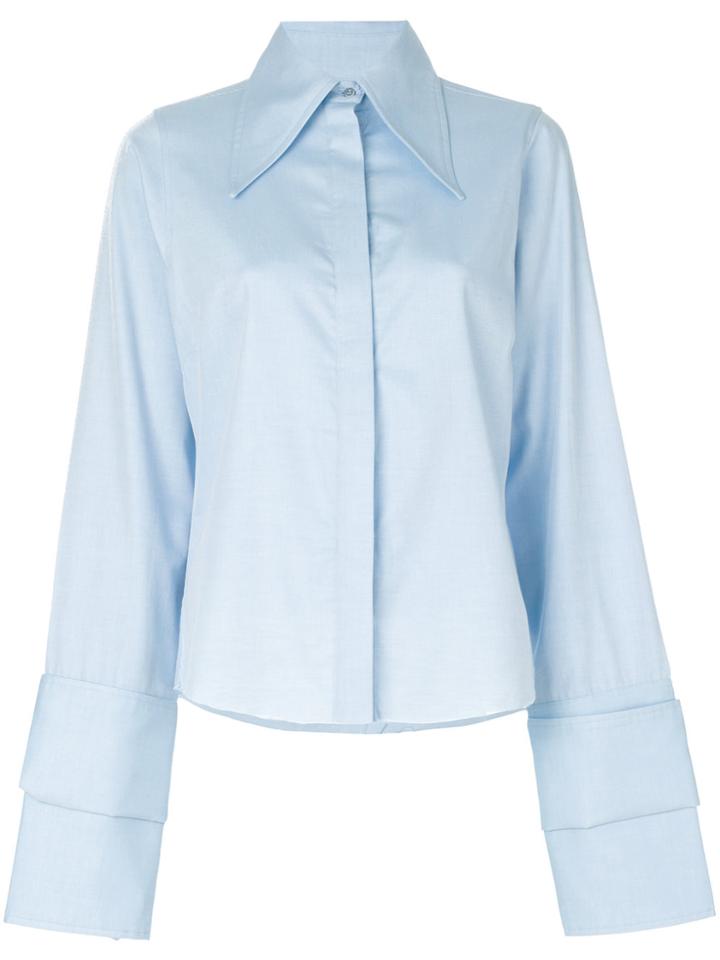 Marques'almeida Frayed Hem Shirt - Blue