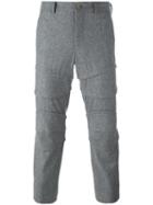 Comme Des Garçons Homme Plus Cropped Tapered Trousers, Men's, Size: Medium, Grey, Nylon/wool
