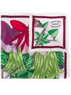 Cha Val Milano Geometric Bird Print Scarf - Red