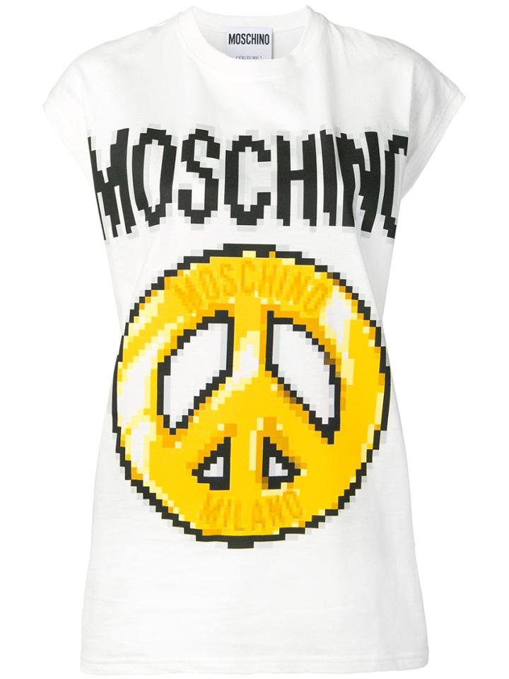 Moschino Logo Print Tank Top - White