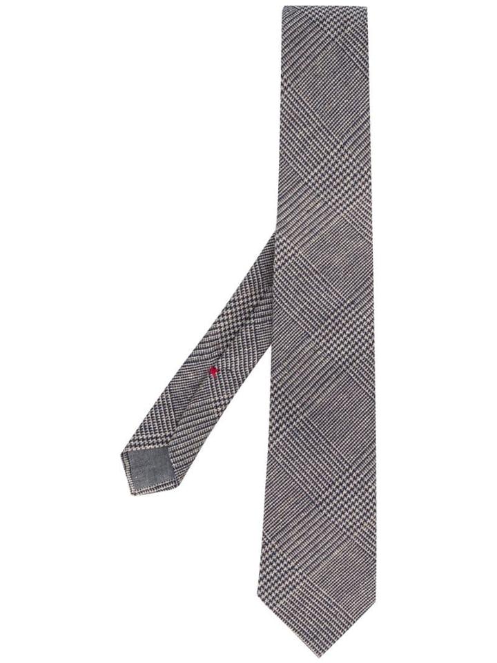 Brunello Cucinelli Plaid Woven Tie - Grey