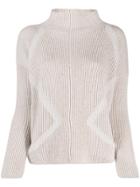 Lorena Antoniazzi Roll Neck Sequinned Sweater - Neutrals