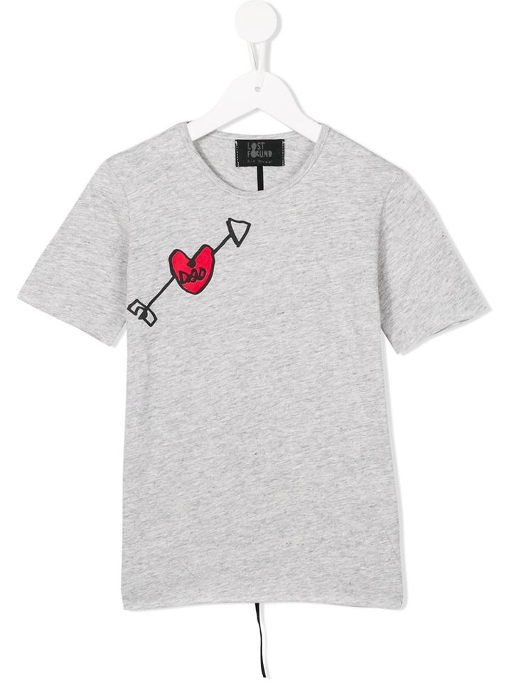 Lost And Found Kids Dad Tattoo Print T-shirt, Boy's, Size: 6 Yrs, Grey