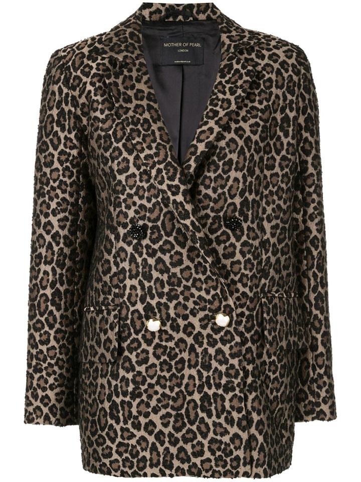 Mother Of Pearl Leopard Print Blazer - Brown