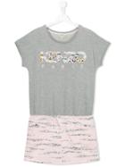 Kenzo Kids Logo Print Dress, Girl's, Size: 14 Yrs, Grey