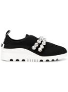 Miu Miu Miu Run Fabric Sneakers - Black