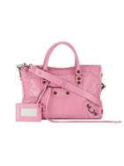 Balenciaga Small Pink Leather City Bag - Pink & Purple