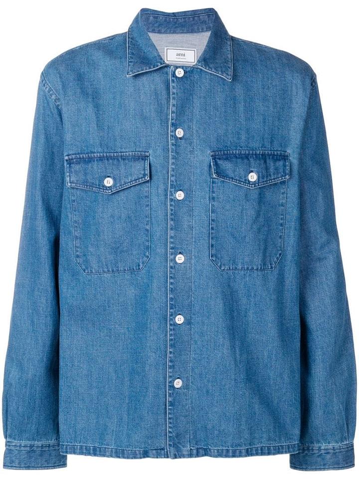 Ami Paris Denim Overshirt - Blue