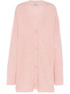 Miu Miu Embellished Oversized Cardigan - Pink