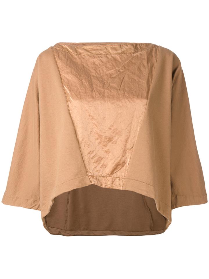 Andrea Ya'aqov Panelled Boxy T-shirt - Nude & Neutrals