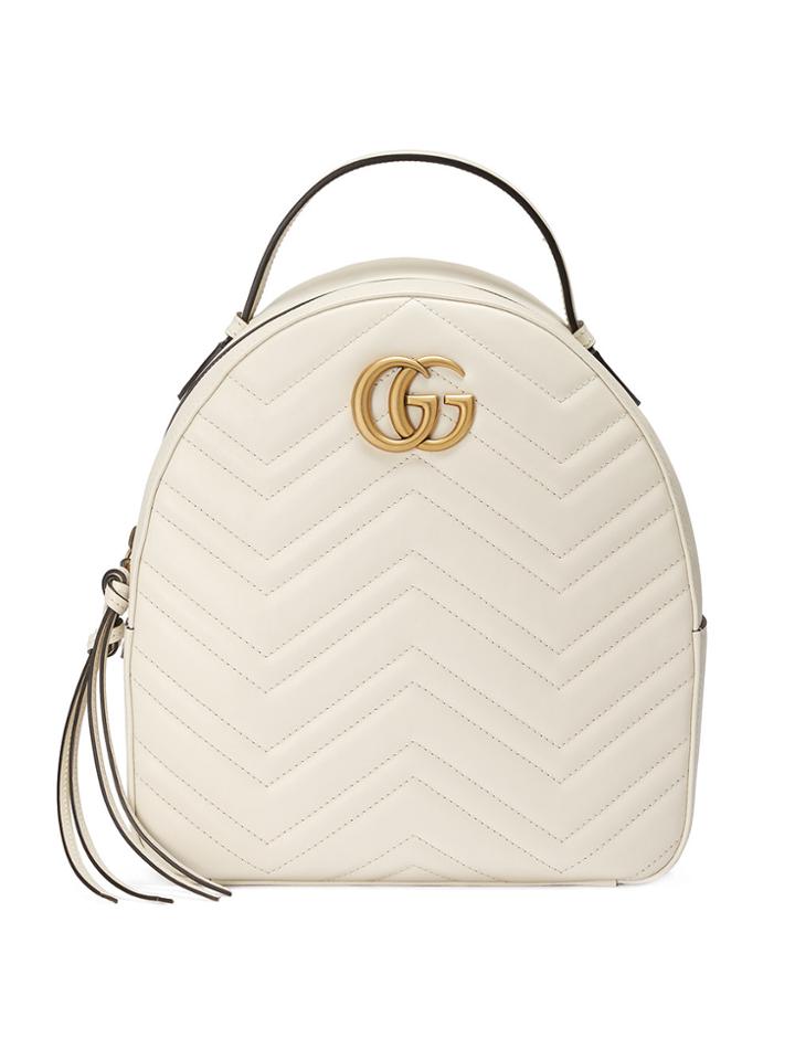 Gucci Gg Marmont Quilted Leather Backpack - White