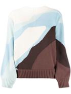 House Of Sunny Colour-block Jumper - Blue