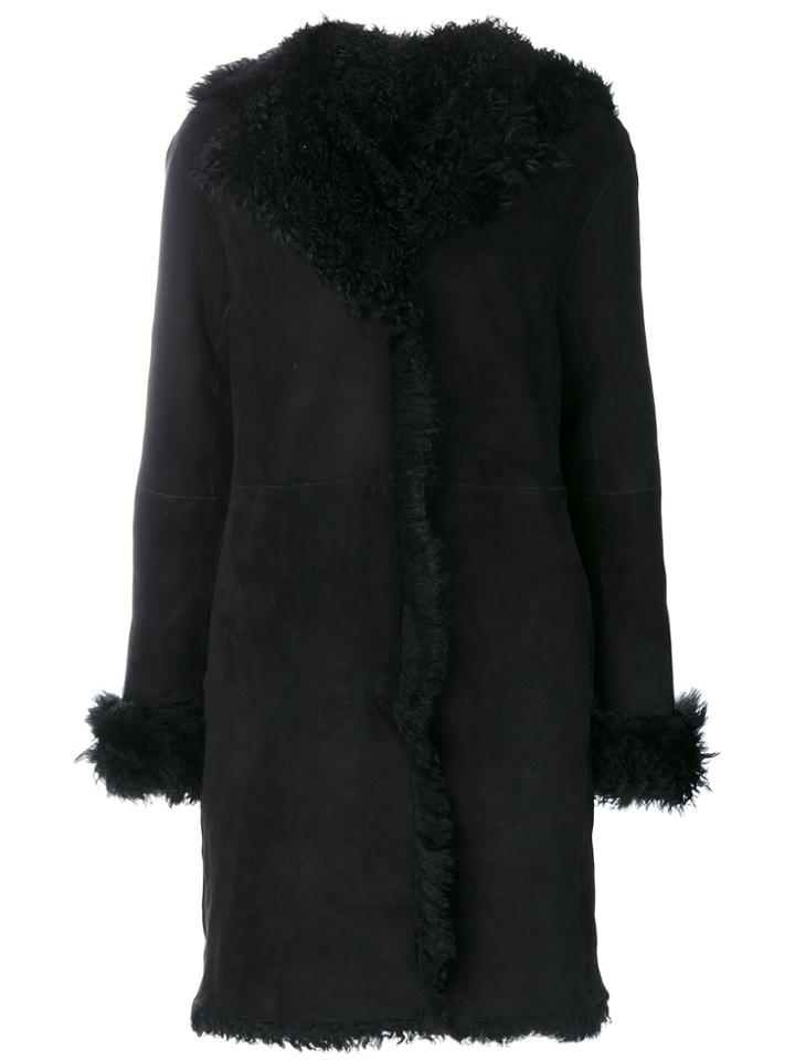Theory Reversible Shearling Coat - Black