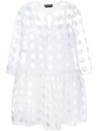 Rochas Polka-dot Embroidered Dress