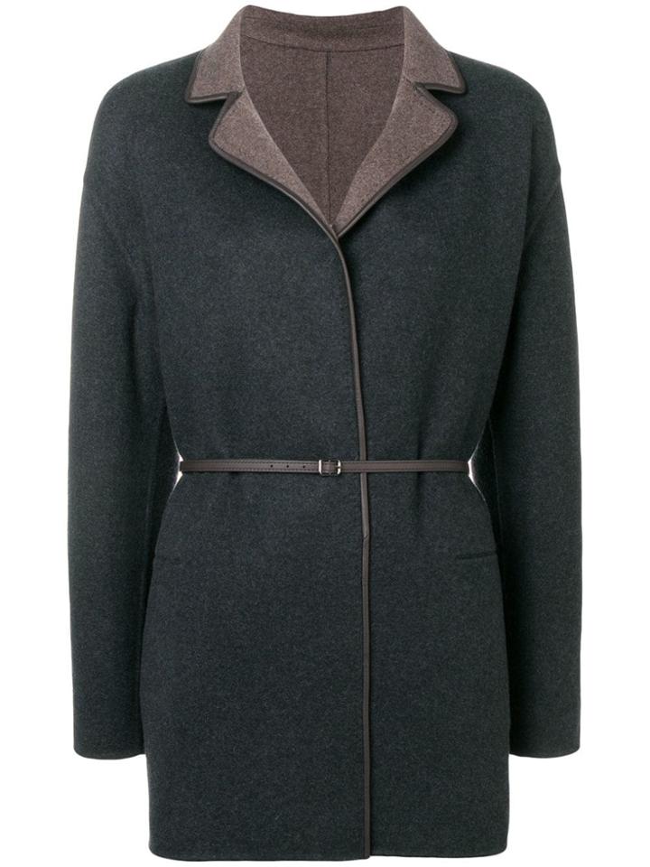 Loro Piana Cashmere Belted Coat - Blue