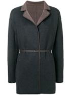 Loro Piana Cashmere Belted Coat - Blue