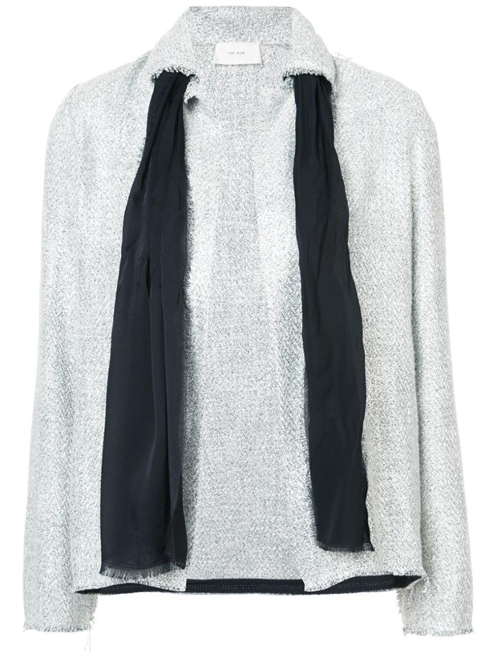 The Row Contrast Neck Scarf Detail Jacket - Grey