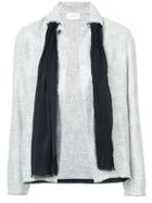The Row Contrast Neck Scarf Detail Jacket - Grey