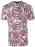 Versace Floral Print T-shirt, Men's, Size: Xl, Pink/purple, Cotton