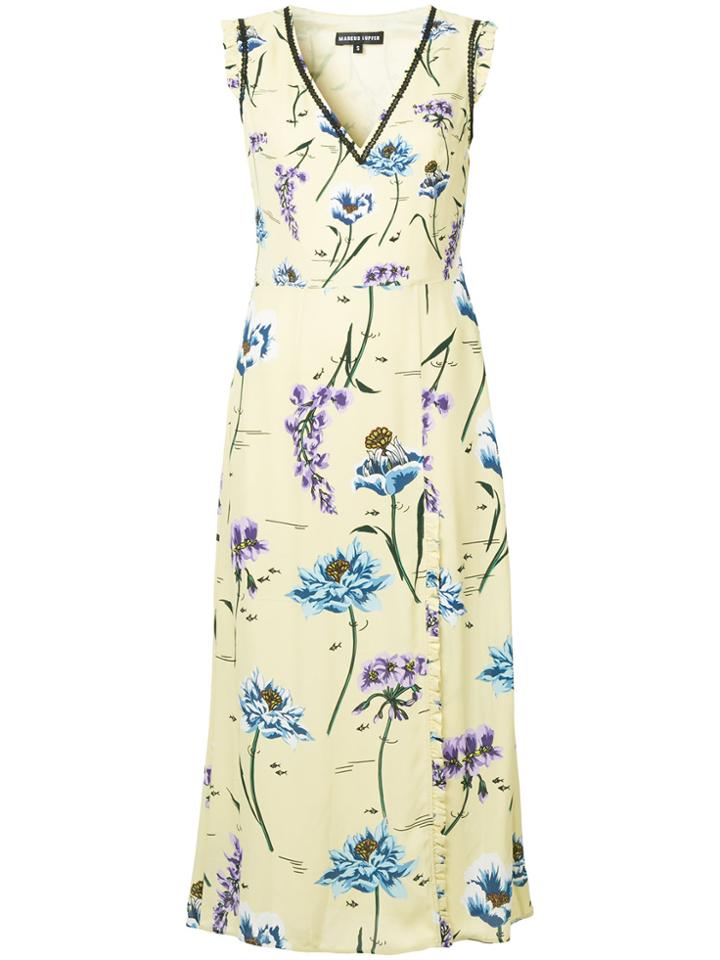 Markus Lupfer Floral Print Dress - Yellow & Orange