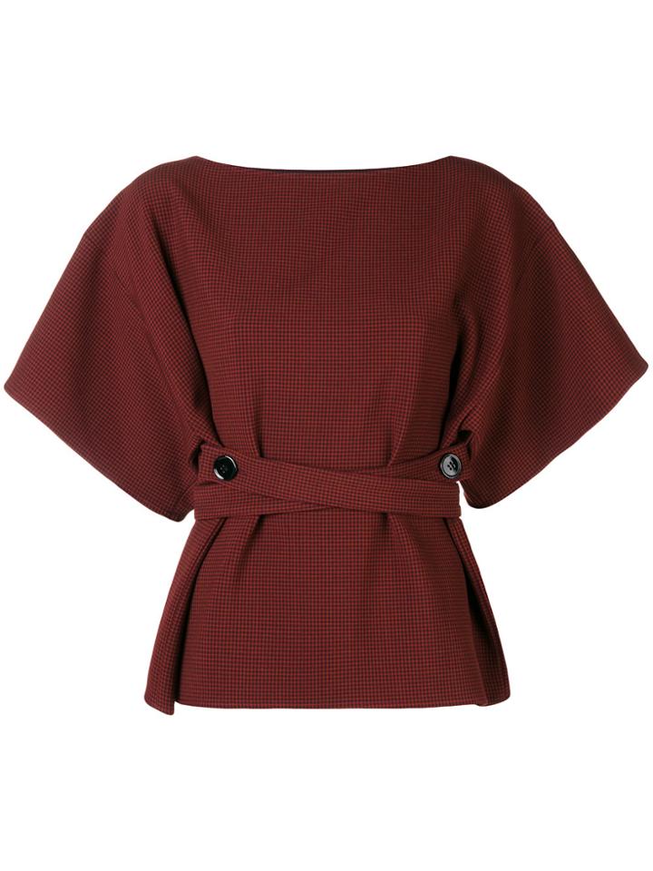 Mm6 Maison Margiela Cross Strap Micro Check Top - Brown