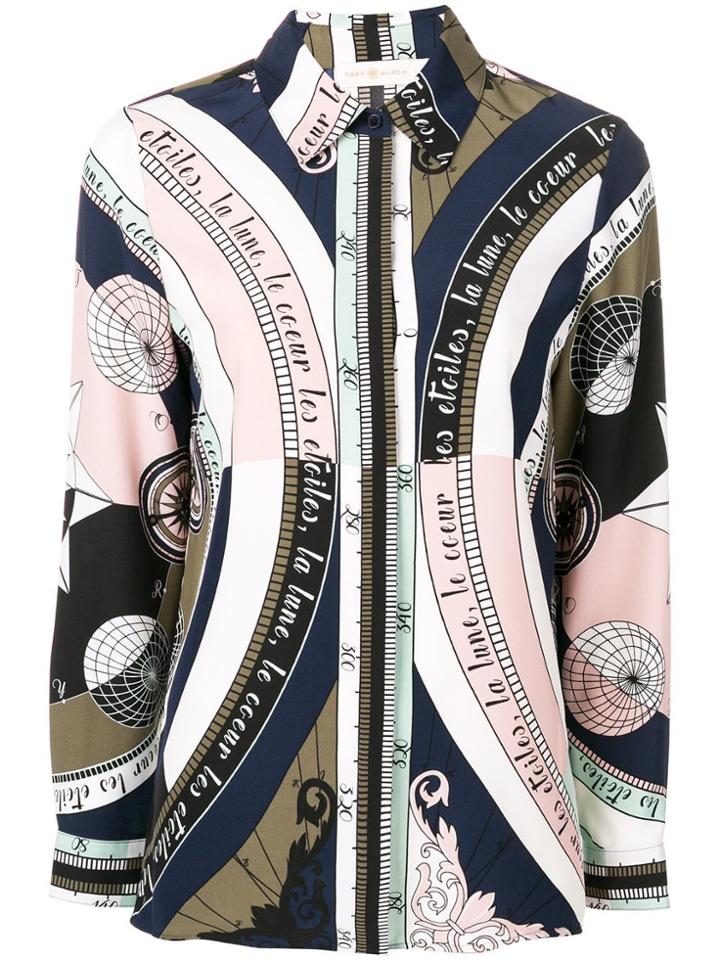 Tory Burch Printed Pyjama Shirt - Blue