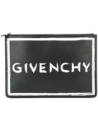 Givenchy Logo Zipped Clutch - Black