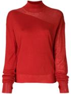 Helmut Lang Turtle Neck Sweater - Red