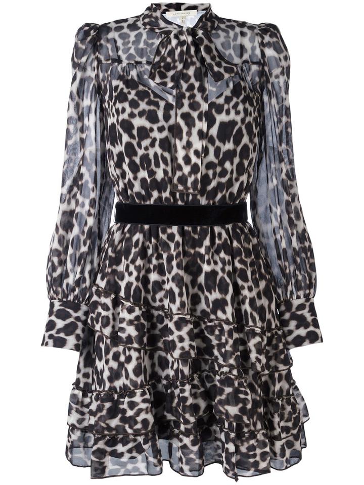 Marc Jacobs Leopard Print Shirt Dress, Women's, Size: 6, Black, Silk