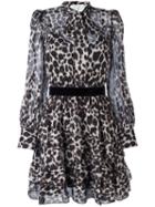 Marc Jacobs Leopard Print Shirt Dress, Women's, Size: 6, Black, Silk