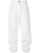 Ann Demeulemeester Tapered Leg Cropped Trousers - White