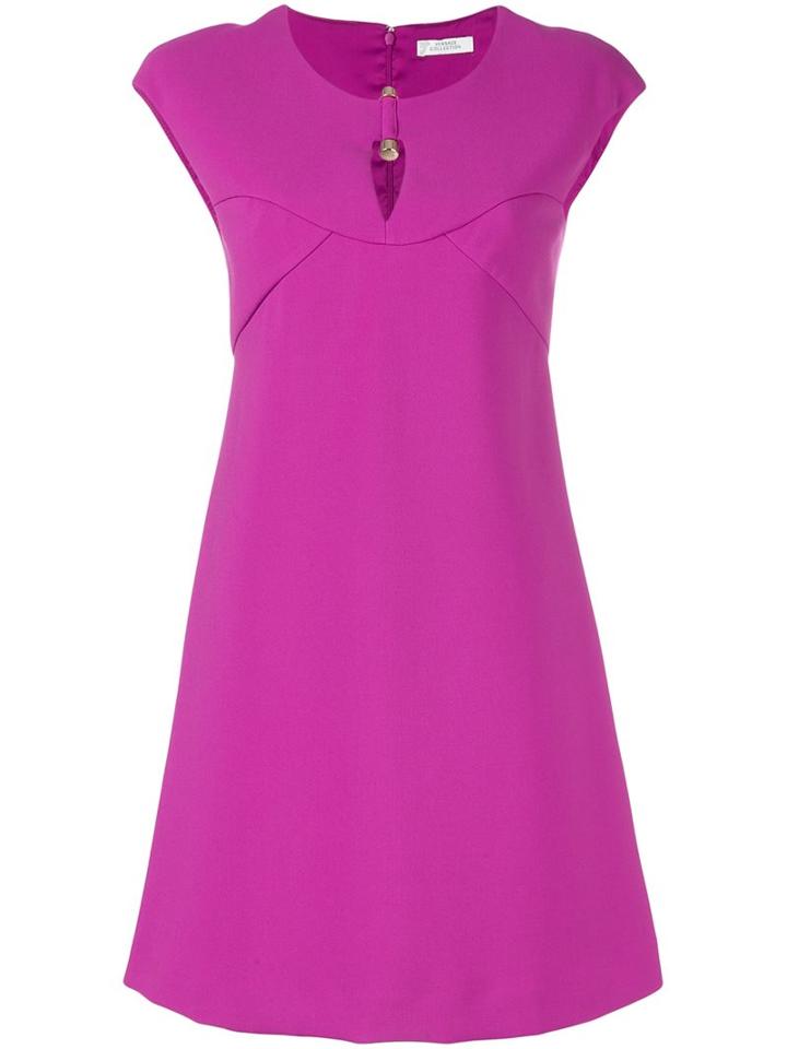Versace Collection Keyhole Detail Dress, Women's, Size: 42, Pink/purple, Polyester/spandex/elastane/cotton