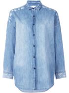 Iro Distressed Denim Shirt, Women's, Size: Small, Blue, Cotton
