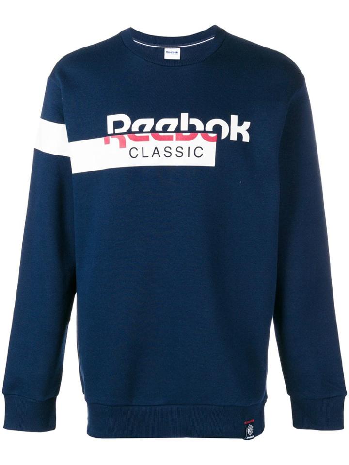 Reebok Logo Print Sweatshirt - Blue