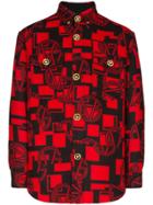 Versace Logo Pattern Button-down Shirt - 108 - Multicoloured: