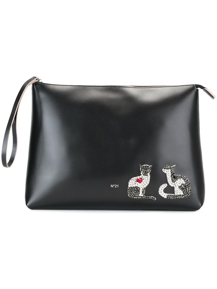 No21 Embellished Cats Clutch