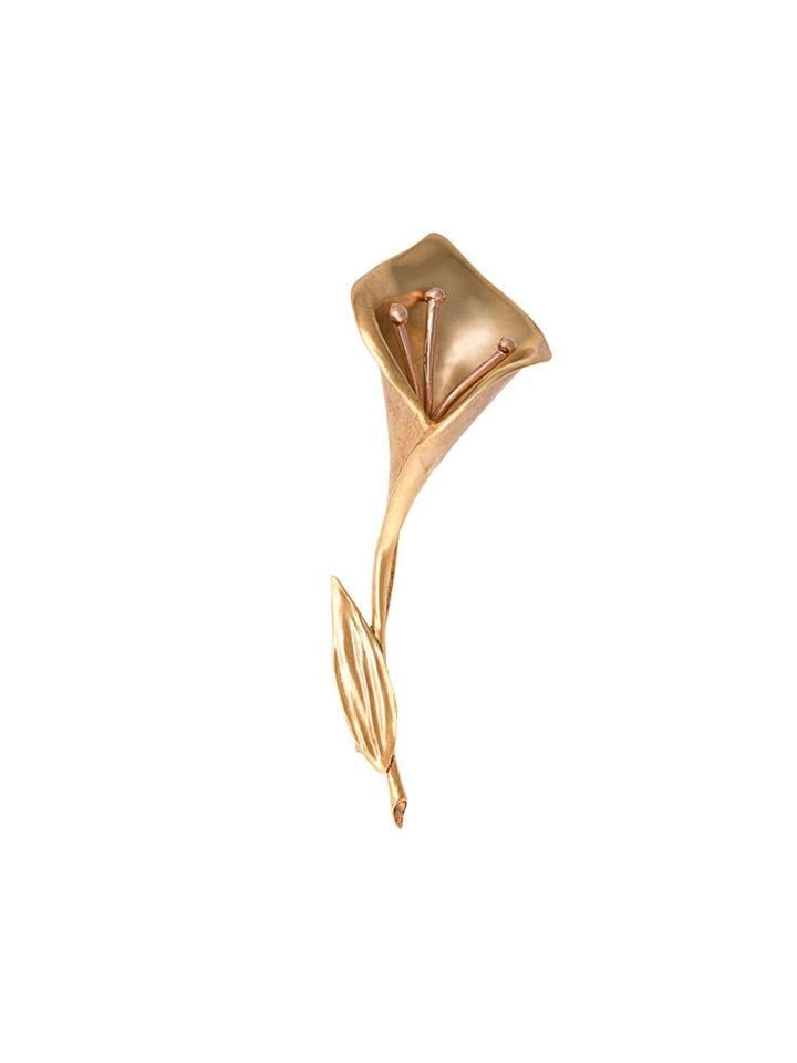 Oscar De La Renta Lily Brooch - Gold