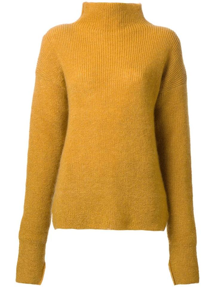 Le Ciel Bleu Turtleneck Jumper, Women's, Size: 36, Yellow/orange, Silk/mohair