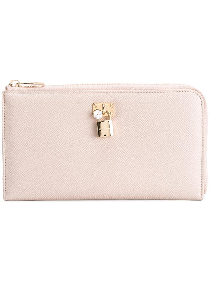 Dolce & Gabbana Padlock Zip-around Wallet - Nude & Neutrals