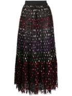 Temperley London Rainbow Sequin Midi Skirt - Black