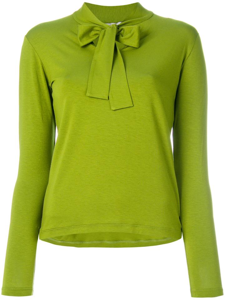 D.exterior Tie Neck Blouse - Green