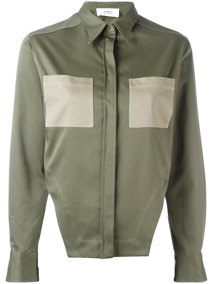 Ports 1961 Military Style Shirt, Women's, Size: 42, Green, Cotton