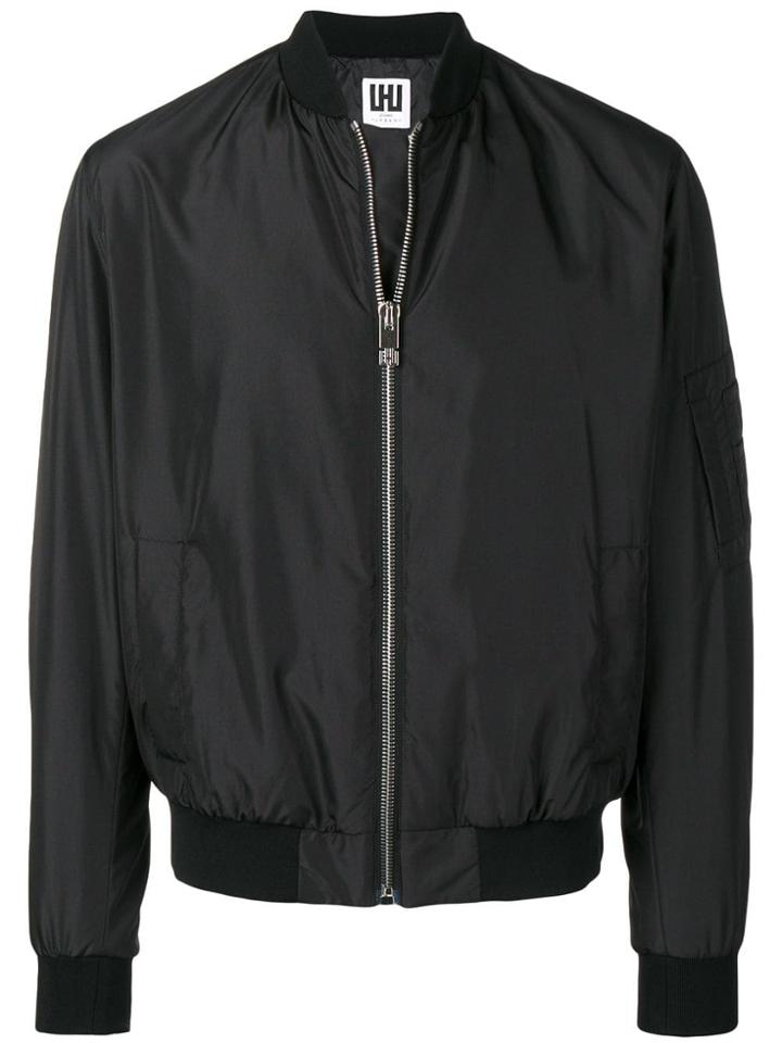 Les Hommes Urban Zipped Bomber Jacket - Black