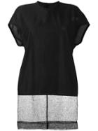 Rick Owens Sheer Tail Blouse, Women's, Size: 42, Black, Cotton/linen/flax/leather