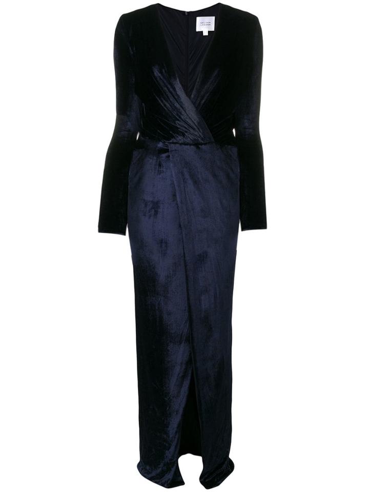 Galvan Vera Velvet Dress - Blue