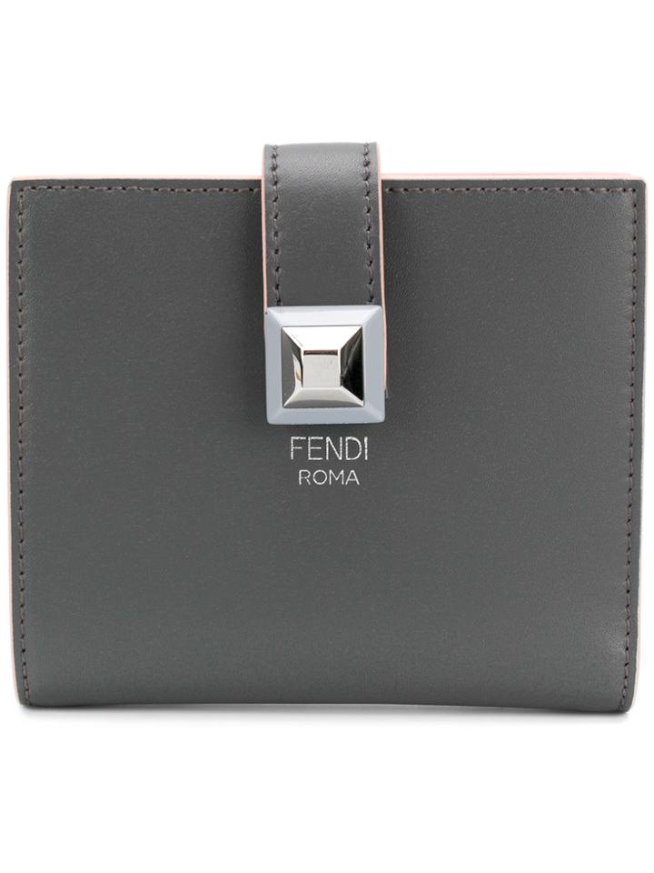 Fendi Classic Stud Wallet - Grey