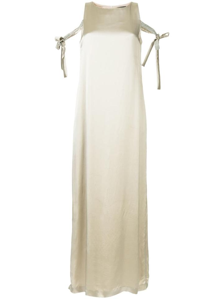Fabiana Filippi Sleeve Ties Maxi Dress - Neutrals